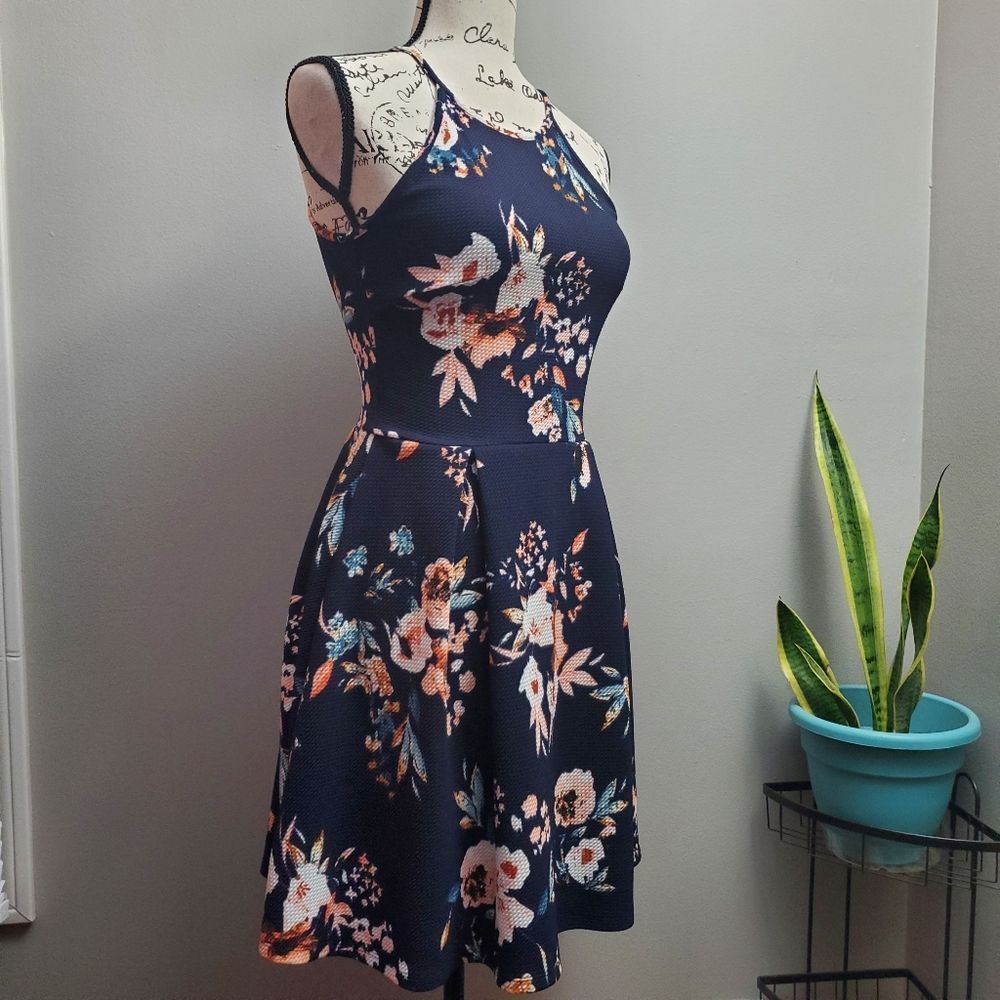 Soprano Floral Black Sleeveless Mini Dress Sz S - Picture 3 of 7